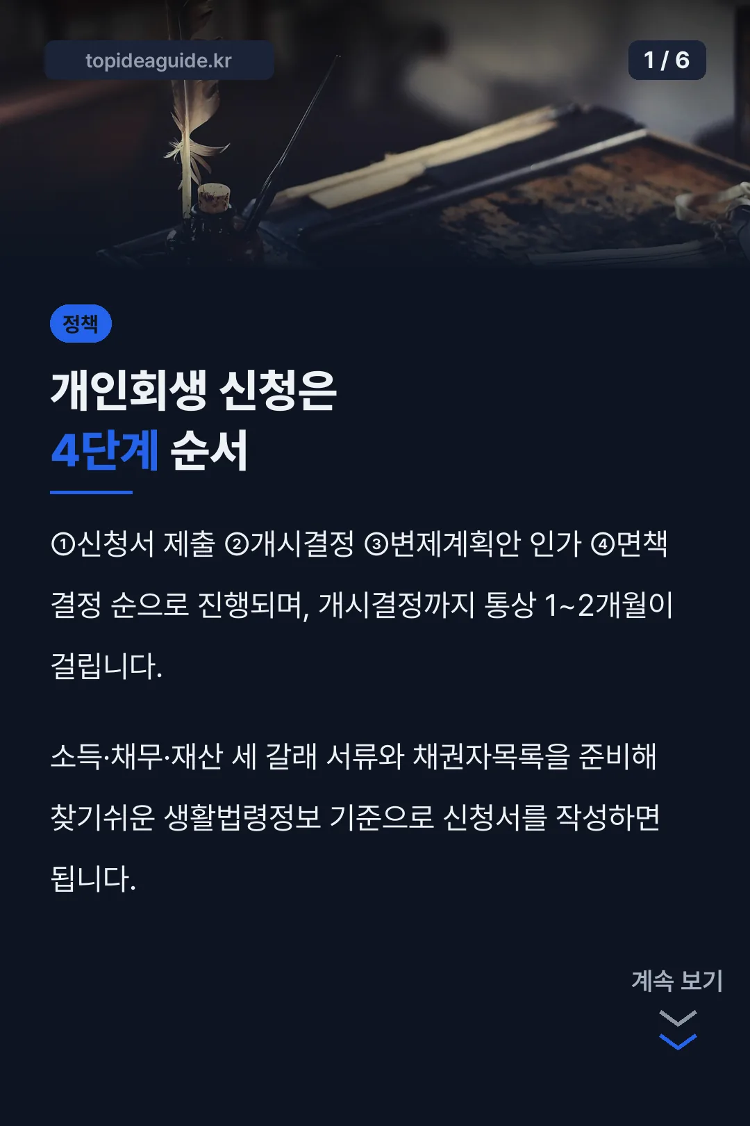 개인회생 신청은 4단계 순서