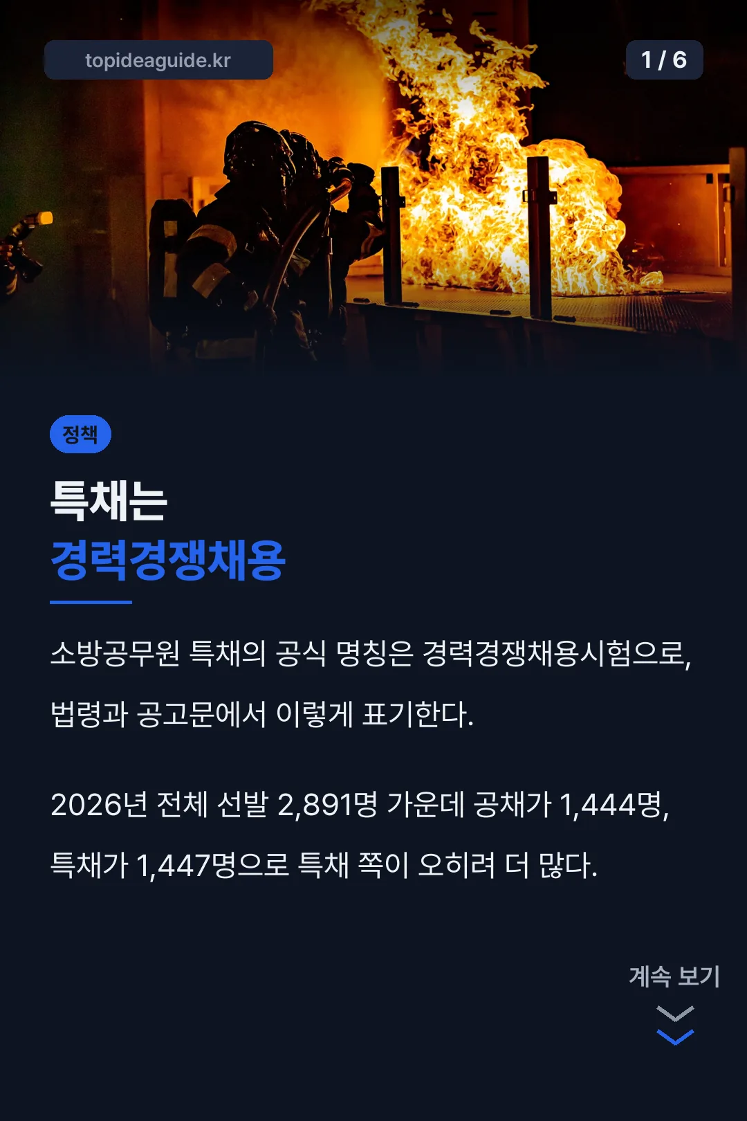 소방공무원 특채 선발 1,447명