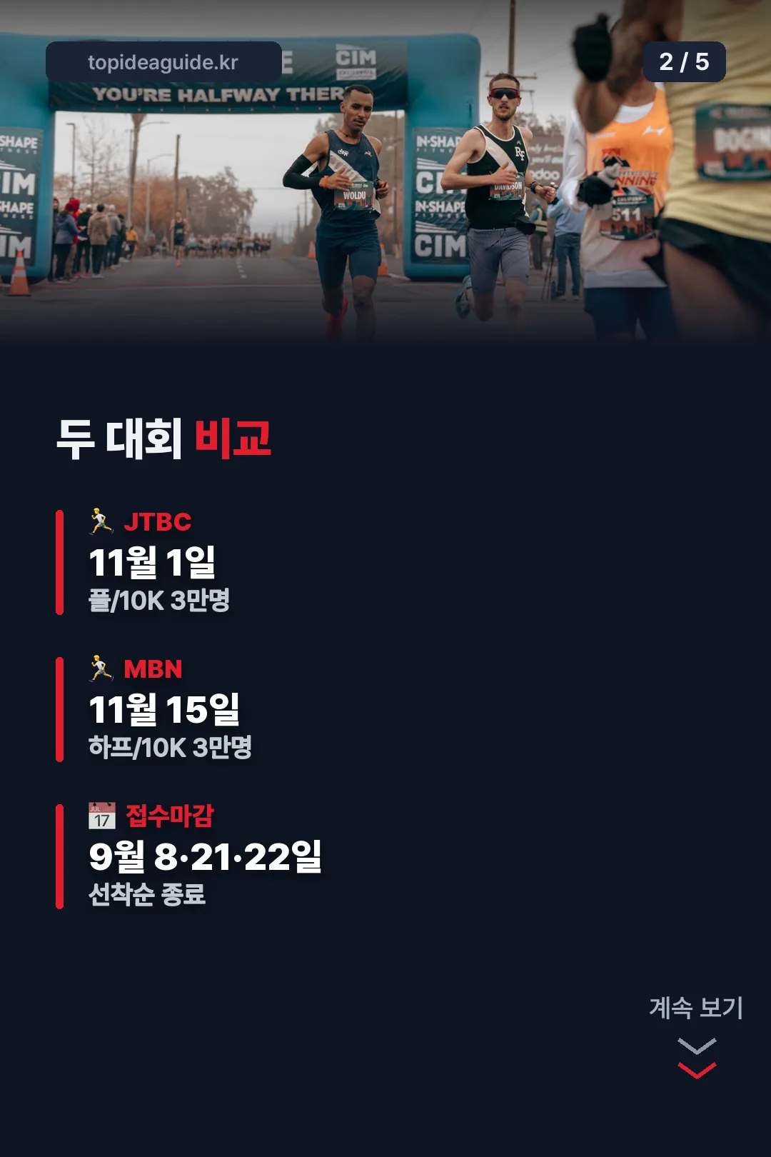 JTBC·MBN 일정 비교